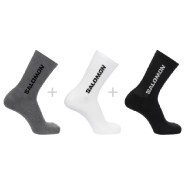  Nogavice SALOMON EVERYDAY CREW 3-PACK LC2086200 ČRNA/BELA/MEDENO SIVA MELANŽ 