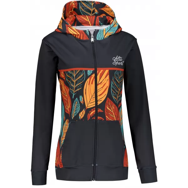  Ženski premium pulover z zadrgo ALTISPORT VOJ/ALW061MI02 ORANŽNA/MODRA 