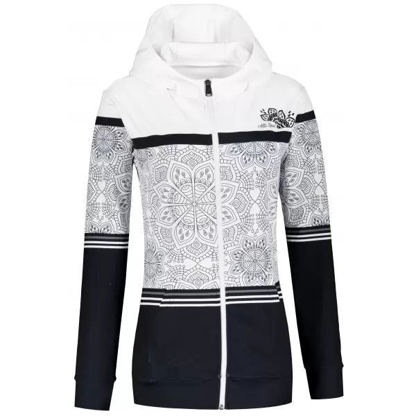  Ženski premium pulover z zadrgo ALTISPORT VOJ/ALW023MI02 ČRNO-BELO 