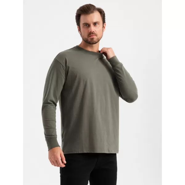  Srajca OMBRE OM-LSBC-0129 SIVO-ZELENA 