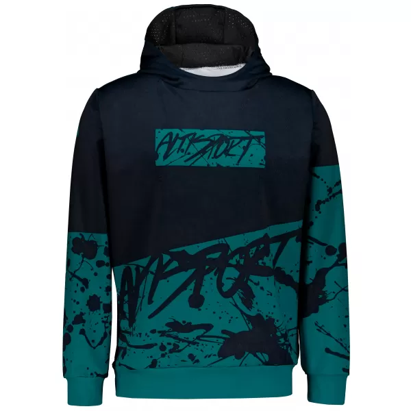  Moški premium pulover ALTISPORT VOJ/ALM068MI01 ČRNA/SMARAGDNA 