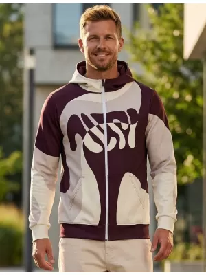 Moška jopica na Zip Premium ALTISPORT VOJ/ALM056MI02 BEŽ/RDEČA