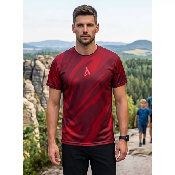  Moška funkcionalna t -majica Premium ALTISPORT VOJ/ALM072TR01 VINO RDEČE 