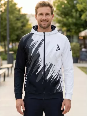 Moška jopica na Zip Premium ALTISPORT VOJ/ALM006MI02 ČRNO -BELA