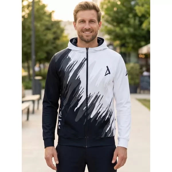  Moška jopica na Zip Premium ALTISPORT VOJ/ALM006MI02 ČRNO -BELA 