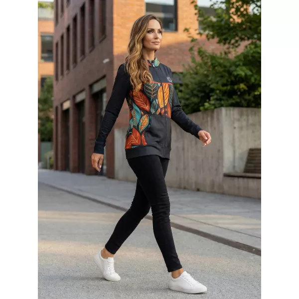  Ženski premium pulover z zadrgo ALTISPORT VOJ/ALW061MI02 ORANŽNA/MODRA 