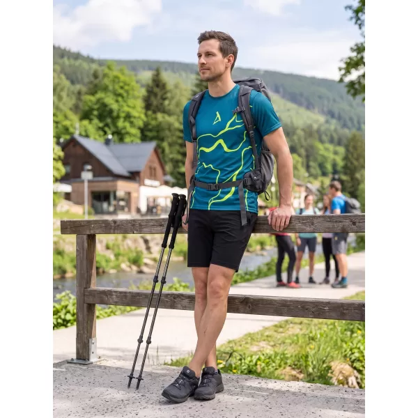  Moška premium funkcionalna majica s kratkimi rokavi ALTISPORT VOJ/ALM073TR01 MORNARSKO-FLUO RUMENA 