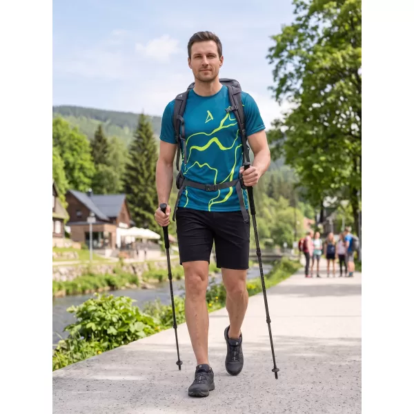  Moška premium funkcionalna majica s kratkimi rokavi ALTISPORT VOJ/ALM073TR01 MORNARSKO-FLUO RUMENA 