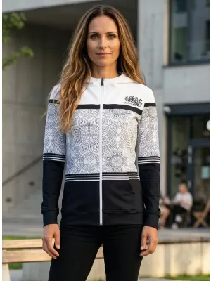 Ženski premium pulover z zadrgo ALTISPORT VOJ/ALW023MI02 ČRNO-BELO