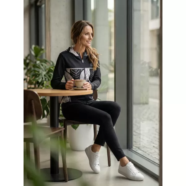  Ženski premium pulover z zadrgo ALTISPORT VOJ/ALW061MI02 ČRNO-BELO 