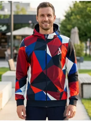 Moški vrhunski pulover z zadrgo ALTISPORT VOJ/ALM007MI02 MORNARSKO MODRA/RDEČA