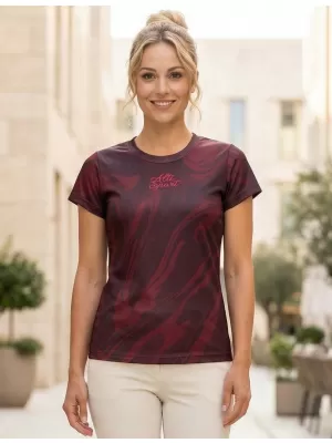 Ženska funkcionalna premija T -majice ALTISPORT VOJ/ALW072TR01 VINO RDEČE
