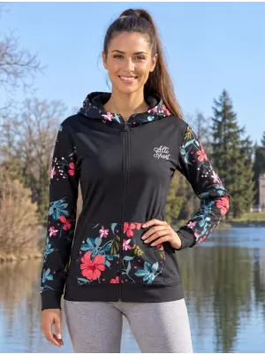 Ženska jopica na zadrgi Premium ALTISPORT VOJ/ALW063MI02 ČRNO -ZELENA