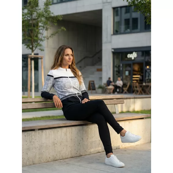  Ženski premium pulover z zadrgo ALTISPORT VOJ/ALW023MI02 ČRNO-BELO 