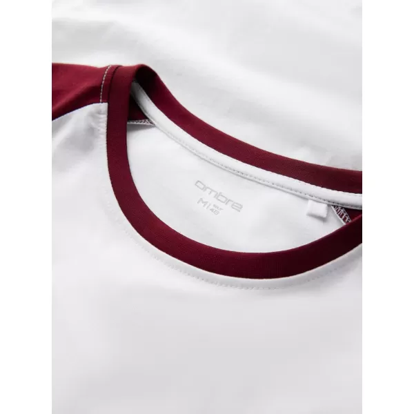  Srajca OMBRE OM-LSCL-0105 BELA IN MAROON 