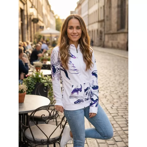  Ženska jopica na zadrgi Premium ALTISPORT VOJ/ALW064MI02 BELA -VIOLET 
