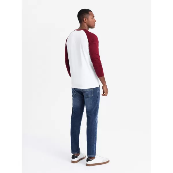  Srajca OMBRE OM-LSCL-0105 BELA IN MAROON 