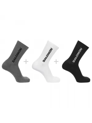 Nogavice SALOMON EVERYDAY CREW 3-PACK LC2086200 ČRNA/BELA/MEDENO SIVA MELANŽ