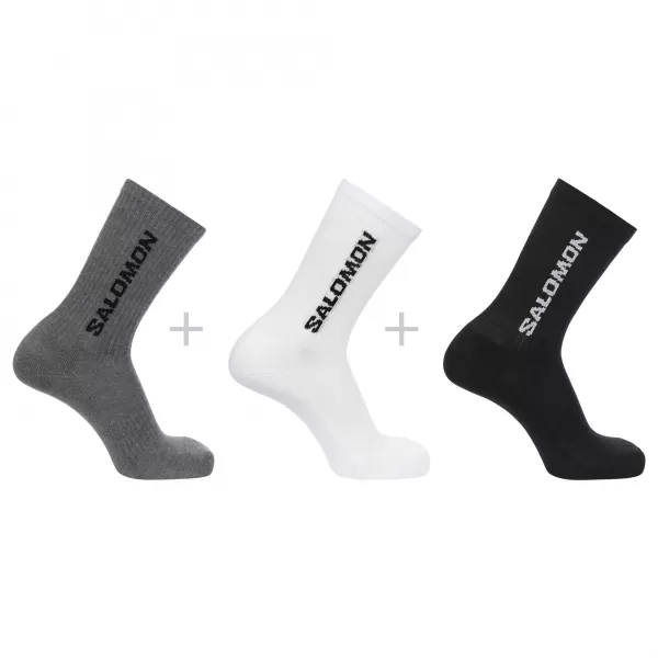  Nogavice SALOMON EVERYDAY CREW 3-PACK LC2086200 ČRNA/BELA/MEDENO SIVA MELANŽ 