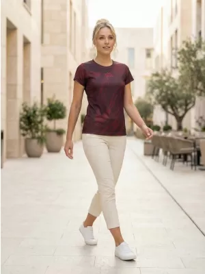 Ženska funkcionalna premija T -majice ALTISPORT VOJ/ALW072TR01 VINO RDEČE
