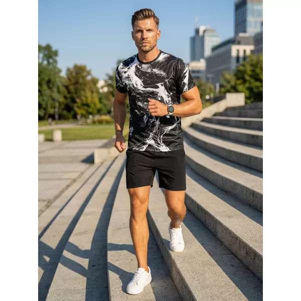  Moška premium funkcionalna majica s kratkimi rokavi ALTISPORT VOJ/ALM071TR01 ČRNO-BELO 