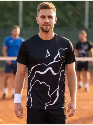 Moška premium funkcionalna majica s kratkimi rokavi ALTISPORT VOJ/ALM073TR01 ČRNA