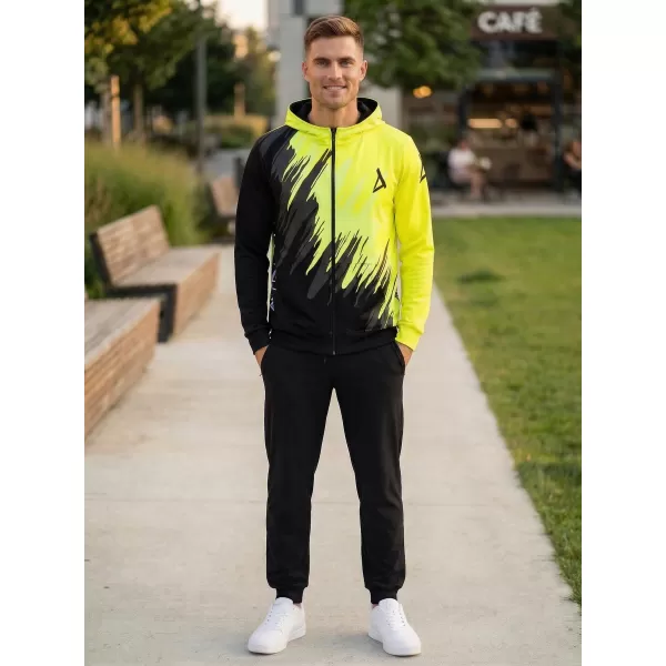  Moška jopica na Zip Premium ALTISPORT VOJ/ALM006MI02 ČRNO -YELLOW 