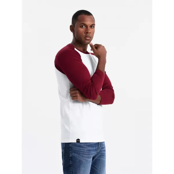  Srajca OMBRE OM-LSCL-0105 BELA IN MAROON 