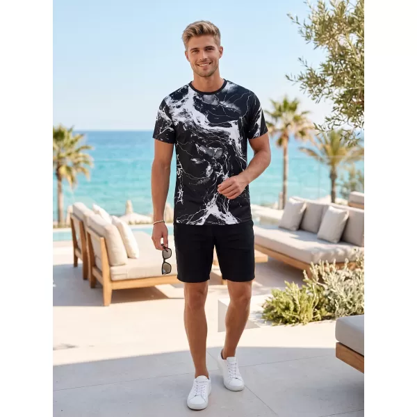  Moška premium funkcionalna majica s kratkimi rokavi ALTISPORT VOJ/ALM071TR01 ČRNO-BELO 