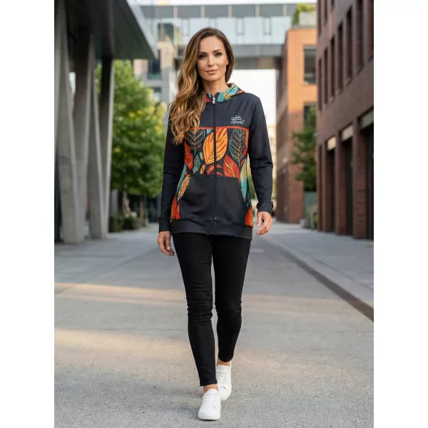  Ženski premium pulover z zadrgo ALTISPORT VOJ/ALW061MI02 ORANŽNA/MODRA 