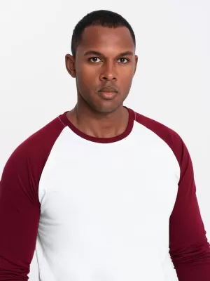 Srajca OMBRE OM-LSCL-0105 BELA IN MAROON