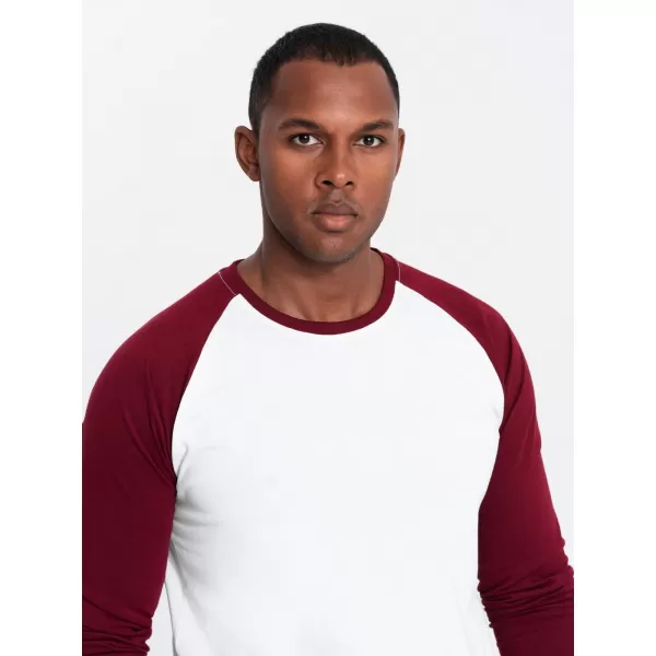  Srajca OMBRE OM-LSCL-0105 BELA IN MAROON 