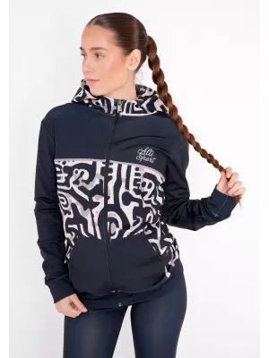 Ženski premium pulover z zadrgo ALTISPORT VOJ/ALW060MI02 ČRNO RJAVA