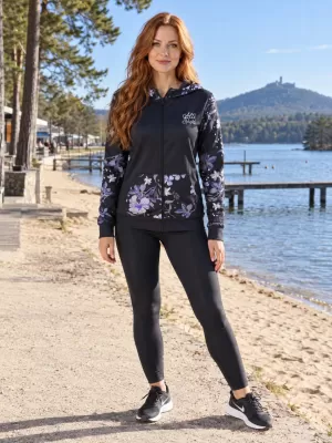 Ženski premium pulover z zadrgo ALTISPORT VOJ/ALW063MI02 ČRNA