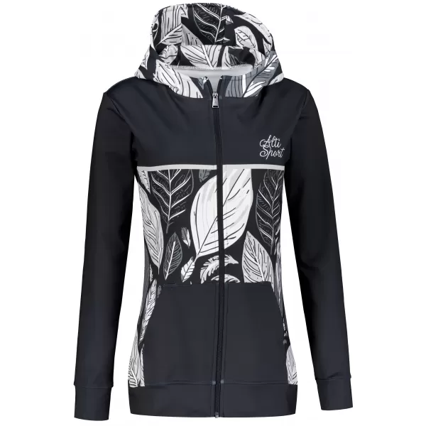  Ženski premium pulover z zadrgo ALTISPORT VOJ/ALW061MI02 ČRNO-BELO 