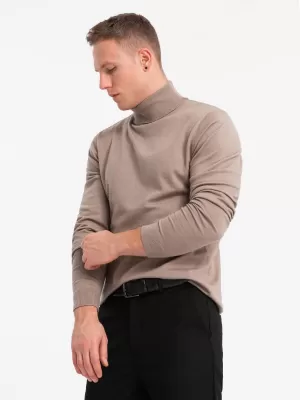 Moški pulover OMBRE OM-SWTN-0127 TEMNO BEŽ