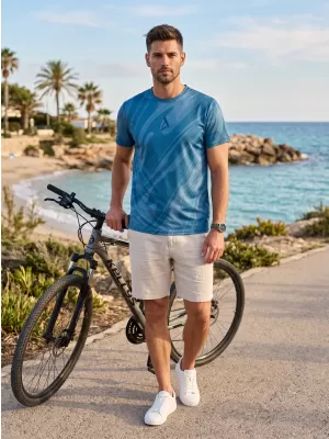 Moška funkcionalna t -majica Premium ALTISPORT VOJ/ALM072TR01 POLNOČNA MODRA
