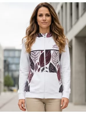 Ženski premium pulover z zadrgo ALTISPORT VOJ/ALW061MI02 BELA/BORDO