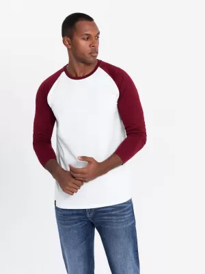 Srajca OMBRE OM-LSCL-0105 BELA IN MAROON