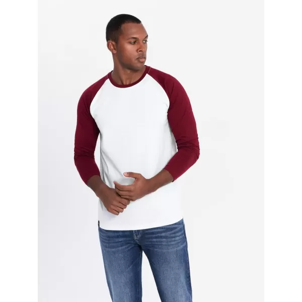  Srajca OMBRE OM-LSCL-0105 BELA IN MAROON 