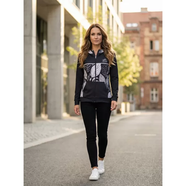  Ženski premium pulover z zadrgo ALTISPORT VOJ/ALW061MI02 ČRNO-BELO 