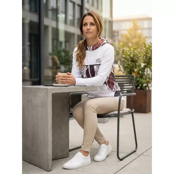  Ženski premium pulover z zadrgo ALTISPORT VOJ/ALW061MI02 BELA/BORDO 