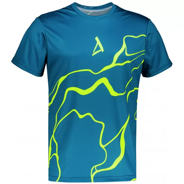  Moška premium funkcionalna majica s kratkimi rokavi ALTISPORT VOJ/ALM073TR01 MORNARSKO-FLUO RUMENA 