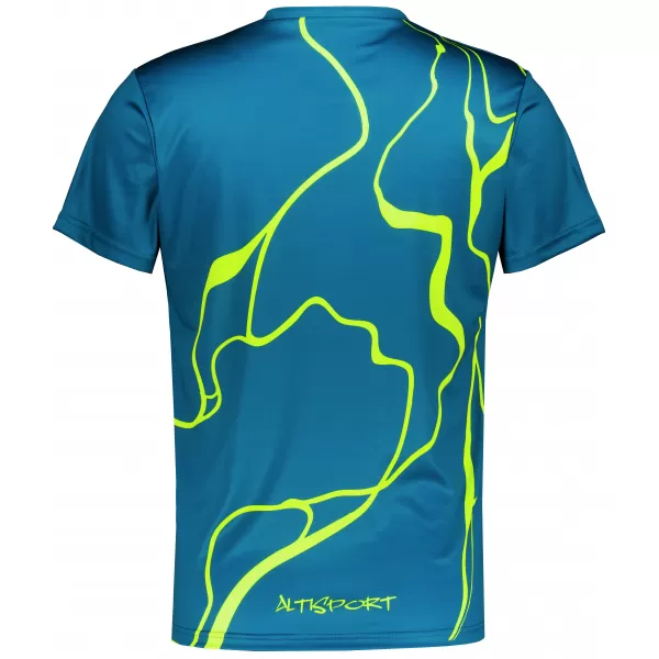  Moška premium funkcionalna majica s kratkimi rokavi ALTISPORT VOJ/ALM073TR01 MORNARSKO-FLUO RUMENA 