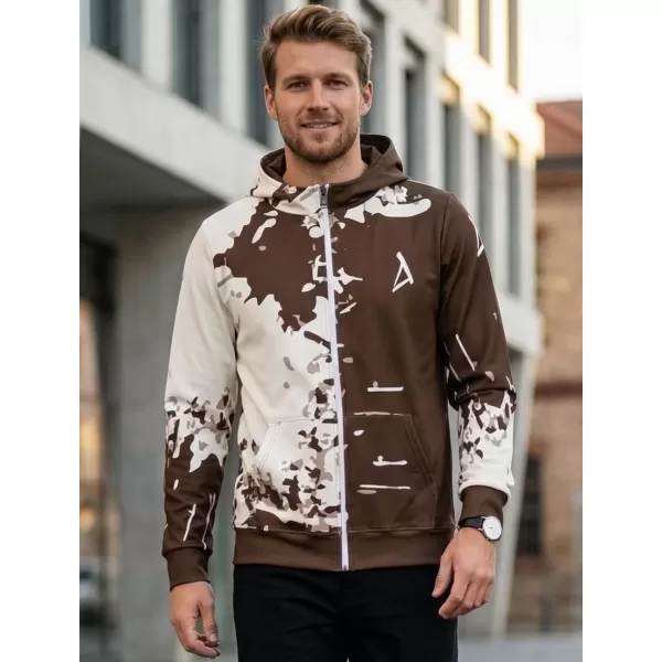  Moški vrhunski pulover z zadrgo ALTISPORT VOJ/ALM057MI02 RJAVA 