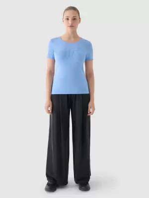 Ženska majica s kratkimi rokavi 4F WMM00TTSHF1846 DENIM