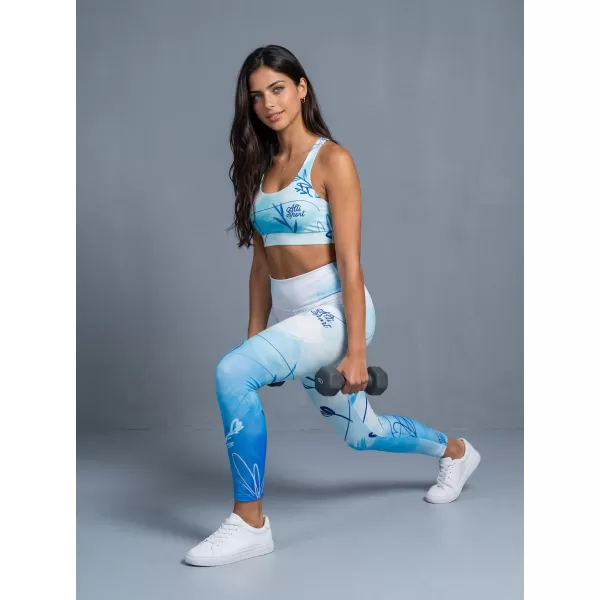  Ženske dolge premium pajkice ALTISPORT VOJ/ALW083LEG01 BELO MODRA 