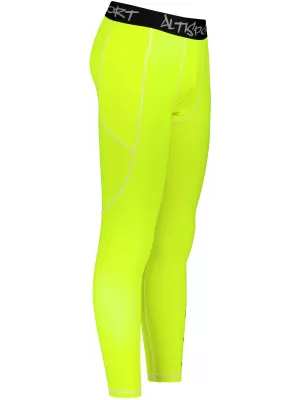 Moške dolge vrhunske športne pajkice ALTISPORT VOJ/ALM000LEG01 FLUO-RUMENA