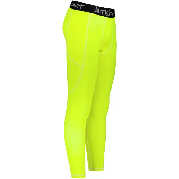  Moške dolge vrhunske športne pajkice ALTISPORT VOJ/ALM000LEG01 FLUO-RUMENA 