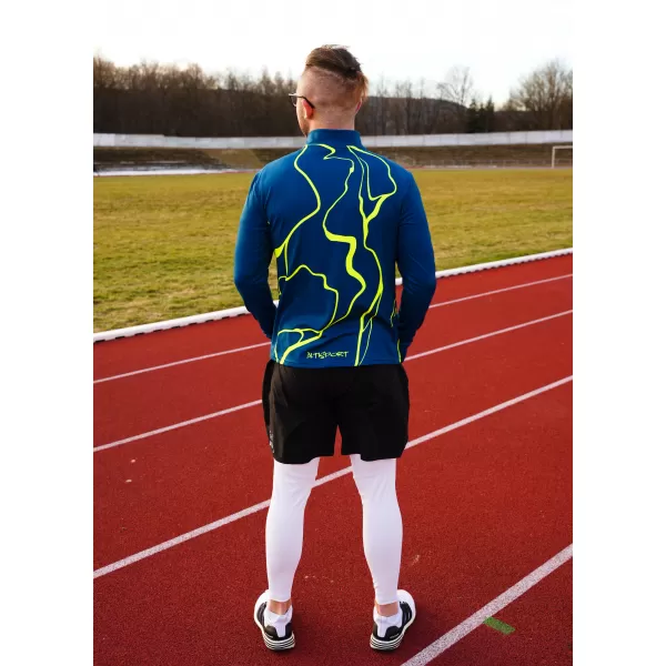  Moški športni pulover premium plus ALTISPORT VOJ/ALM073MI04 MORNARSKO-FLUO RUMENA 